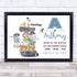 The Card Zoo Birth Details Nursery Christening New Baby Pirate Ship Keepsake Gift Print