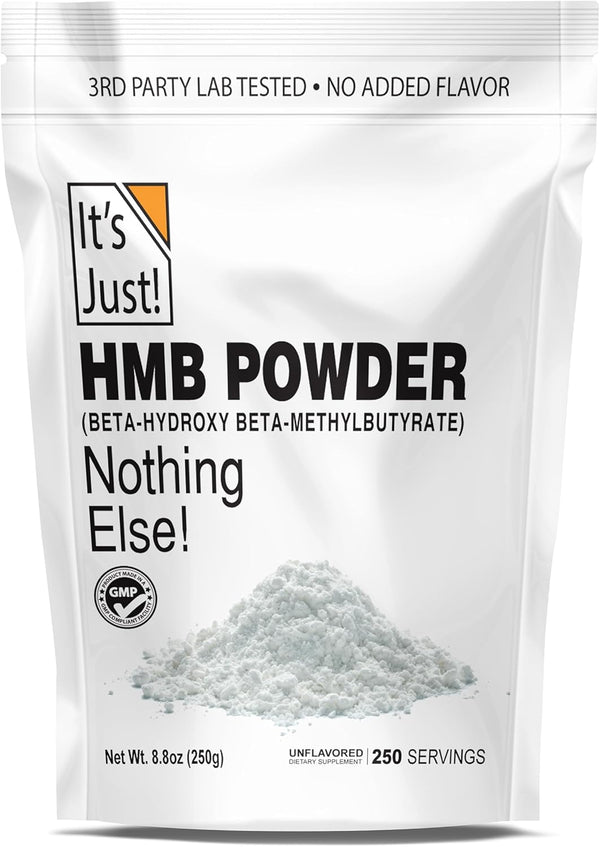 It's Just! HMB Powder, 250g, Beta-Hydroxy Beta-Methylbutyrate, GMP Compliant, Unflavored