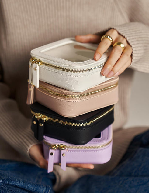 Small Clear Cosmetic Bag for Purse - Mini Makeup Bag for School, Waterproof Square Pouch with Zipper
