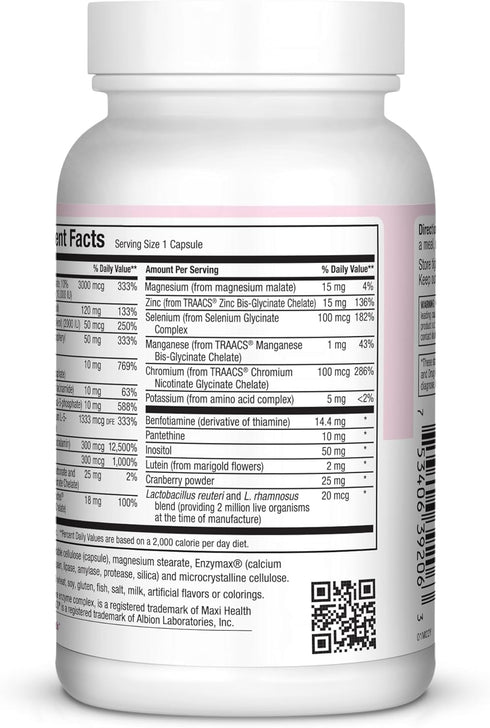 Women's Daily Multivitamin Once Daily with Biotin, Vitamins A B C D E, Calcium, Zinc, and More, Natural, Non-GMO, 60