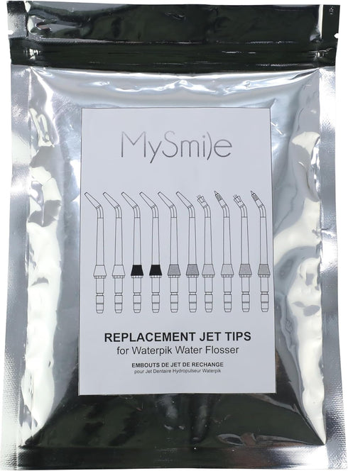 MySmile 10 PCS Replacement Jet Tips, Oral Irrigator Nozzle Set Compatible with Waterpik, Includes Classic, Periodontal