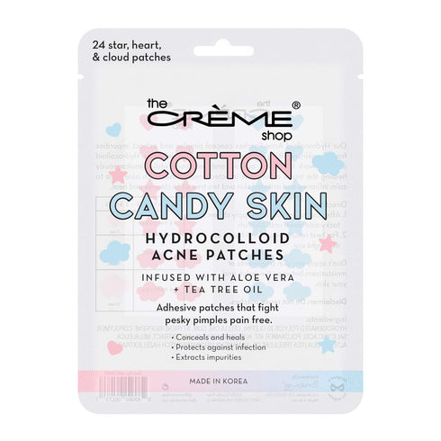 The Crème Shop Cotton Candy Skin Hydrocolloid Acne Patches, Pimple Treatment with Salicylic Acid, 72 Patches