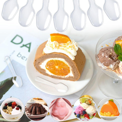 500 Pcs Disposable Clear Plastic Mini Spoons, 3 Inch Tasting Spoons for Crafts, Sampling, Ice Cream