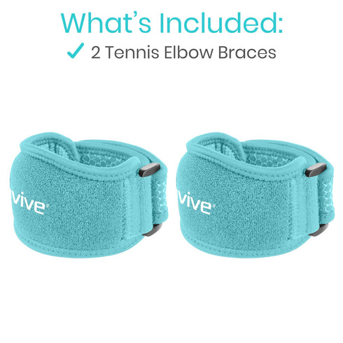 Vive Tennis Elbow Brace for Men & Women, 2 Pack for Tendonitis, Golfers Elbow, Pain Relief