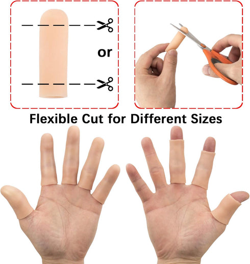 ANCIRS Gel Finger Support Protector Gloves - 40pcs Silicone Fingertips/Covers for Cracking, Eczema Skin