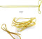 100 PCS Metallic Braided Cord Loops Bows - Stretchy Elastic in Silver or Gold (Gold, Cord Length: 14" Loop Length: 8")