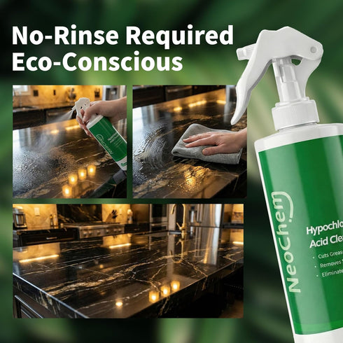 NeoChem 500ppm Hypochlorous Acid Spray For Cleaning, Hypochlorous Acid,Cuts Grease, Removes Stains, Eliminates Odors