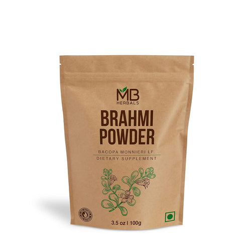 MB Herbals Pure Brahmi Powder 100g, 3.5 oz, 100% Pure Bacopa monnieri Powder