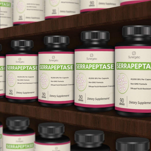 Premium Serrapeptase Enzyme Supplement, Supports Sinus Health, 40,000 SU Per Capsule, 90 Enteric Coated Capsules