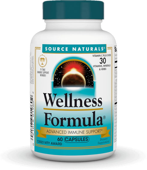 Source Naturals Wellness Formula 60 Capsules Bio-Aligned Vitamins & Herbal Defense for Immune Support