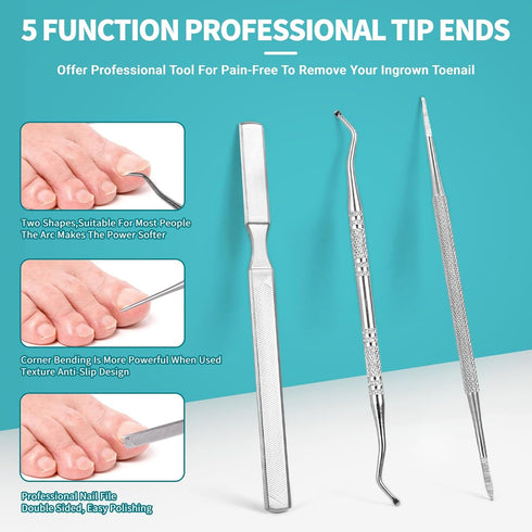 Toenail Clippers for Ingrown Thick Toenails, Heavy Duty Professional Pedicure Tool with Long Handle
