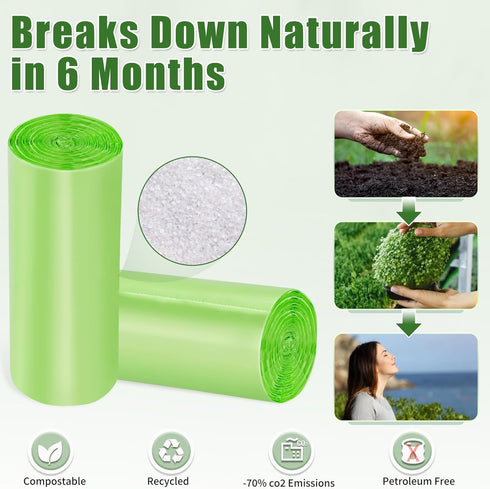 Lythor 2.6 10L, 150 Count Upgraded Thickness Compostable Trash Bags, Gallon / - Maximum Strength, Leakproof & Tough