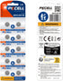 PKCELL LR1130 LR54 AG10 389 390 1.5V (10 Count (Pack 1)) Battery Button Cell Battery Alkaline Button Batteries