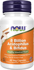 NOW Supplements, 8 Billion Acidophilus & Bifidus, 60 Veg Capsules, Dairy, Soy and Gluten Free, Strain Verified