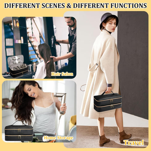Travel Carrying Case for Shark Flex Style, Double-Layer Waterproof Organizer Bag for Shark SpeedStyle Hair Dryer