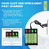 Fytoo 8PCS 1.2V 1800mAh Ni-MH AA Batteries & USB Charger for Wireless Microphone, Electric Toys, Household Appliances