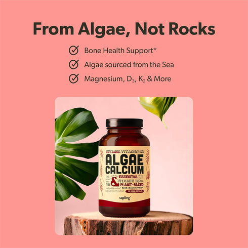 Calcium Supplement with Vitamin K2 & D3, Magnesium, Zinc, Boron - Whole Food Mineral Complex for Bone Strength - 90