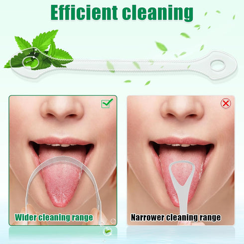 25 Count Disposable Plastic Tongue Scraper for Adults and Kids, Tongue Scrubber for Oral Care, Fresh Breath