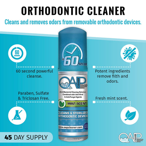 OAP Cleaner - Cleans & Sterilizes Removable Dental and Ortho Appliances - Foam