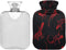 miaozhen Black and Red Halloween Evil Geckoes Cute hot Water Bottle with Soft