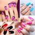 krofaue 500PCS French Style False Nails Tips, Acrylic Artificial Half Cover Manicure with Box of 10 Sizes (White)