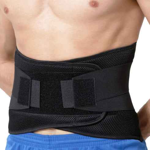 NeoTech Care Adjustable Compression Back Brace, Lumbar Support Belt, Black, Size XXL