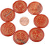 Rockcloud Healing Crystal 7pcs Engraved Magic Circle Round Palm Stones, Spiritual Powers, Red Jasper