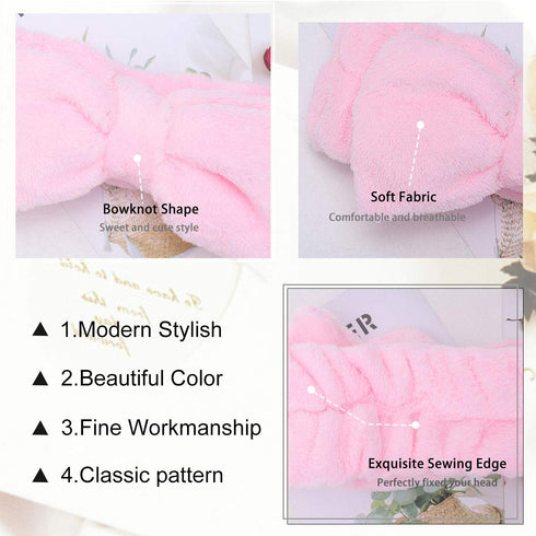 LADES Terry Cloth Facial Headband for Face Washing, Skin Care, Makeup