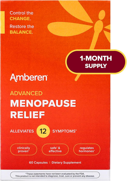 Amberen: Safe Multi-Symptom Menopause Relief, Clinically Shown to Relieve 12 Symptoms, 1 Month Supply