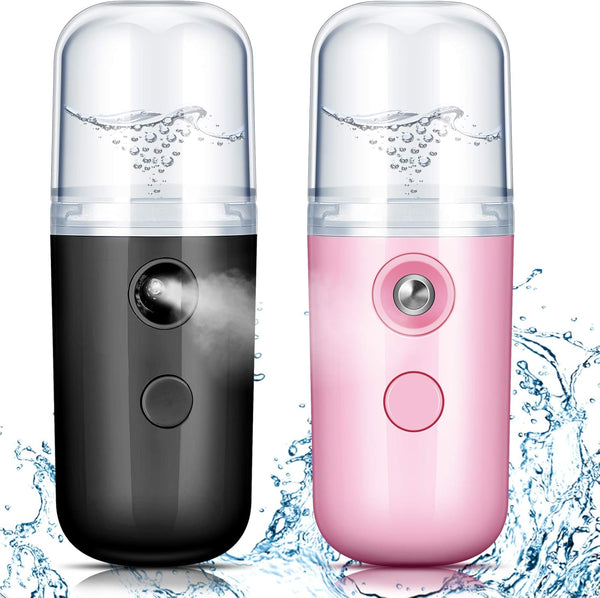 Honoson 2 Pieces Nano Facial Mister, 30 ml Mini Face Humidifier, USB Rechargeable Handy Skin Care Machine for Hydrating