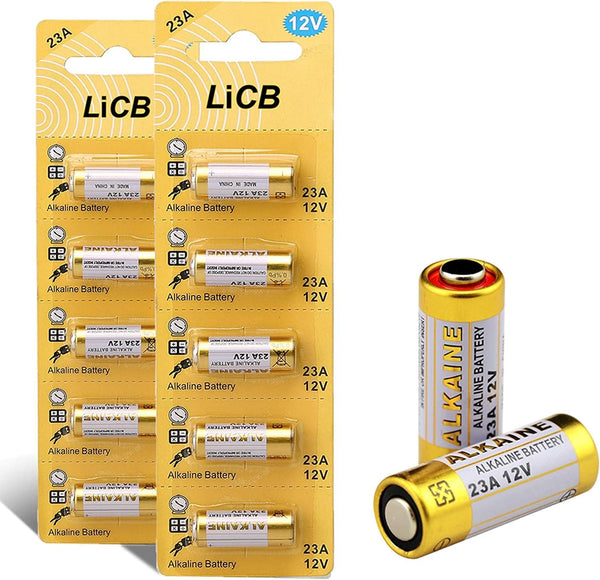 LiCB A23 12V Alkaline 23A Batteries, 10-Pack