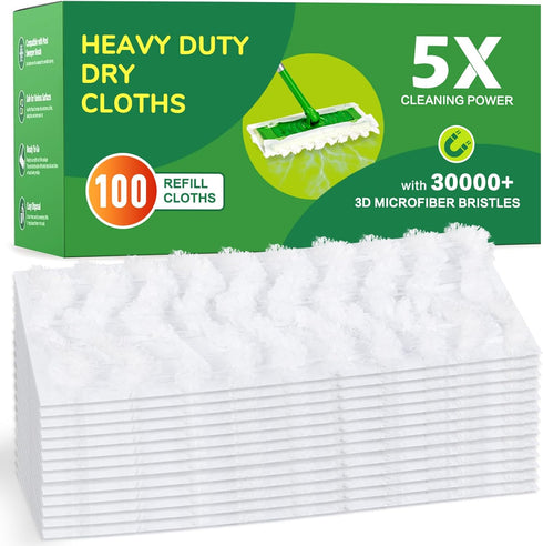 NXPPYY 100ct Dry Sweeping Cloths for Swiffer Sweeper Mop, Heavy Duty Microfiber Duster