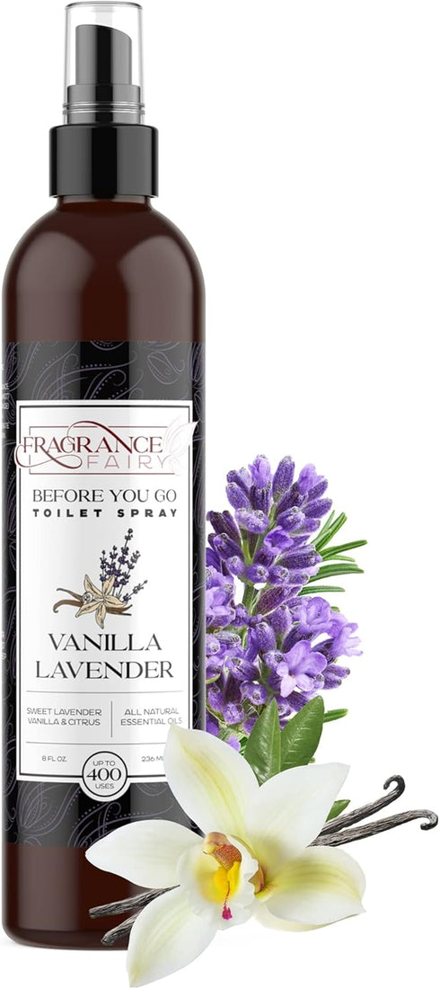 Before You Go Toilet Spray for Poop, 8 Oz, Vanilla Lavender Bathroom Freshener, Long Lasting Toilet Deodorizer