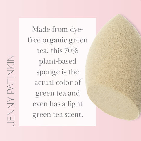 Jenny Patikin Pure Luxury Green Tea Makeup Sponge - Organic Beauty Blender for Flawless Face Makeup Blending