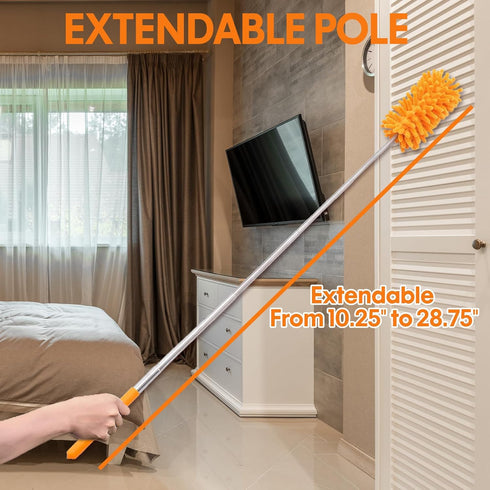 Dusters for Cleaning High Ceiling Fans, Newliton Microfiber Duster with 30-100" Long Handle for Home Use