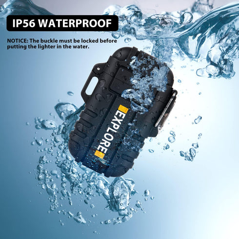 LcFun Electric Lighter - Plasma Lighter Waterproof Arc Lighter, Windproof USB Rechargeable with Emergency Whistle