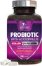 Probiotics 60 Billion CFU, with Prebiotics for Digestive & Immune Health Support, 120 Capsules, Soy & Gluten Free