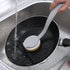 DrDirt Kitchen Sponges with Handle - 2 Round Wood Pulp Dish Sponges & 1 Non-Scratch Scouring Pad for Pans & Sink
