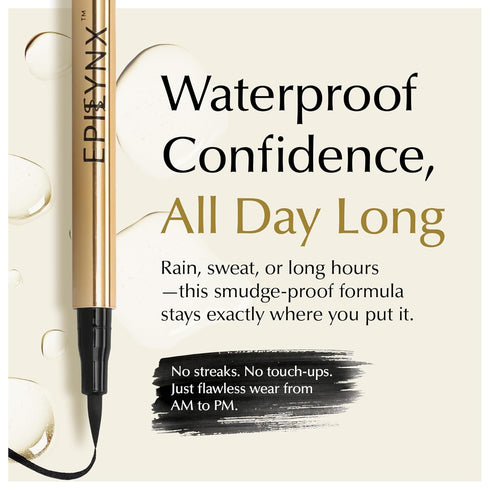 Waterproof Liquid Eyeliner - Smudge-Proof, Long-Lasting Vegan Eye Liner Pen, 2mL Black