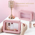 Portable Travel Cosmetic Case Organizer for Women, Clear and Waterproof Makeup Bag with Transparent Vinyl Windows &