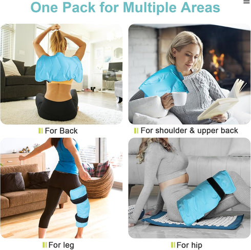 Relief Expert Extra Large Back Ice Pack (13”x21”), Reusable Ice Wrap for Back Pain Relief, Cold Compress Therapy