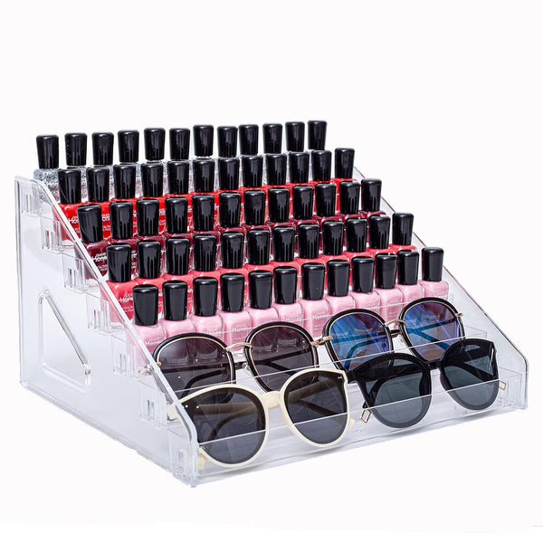 Nail Polish Organizer, 7 Layers Clear Display Rack for Nail Polish, Sunglasses, Essential Oils, Makeup, Eyeglasses
