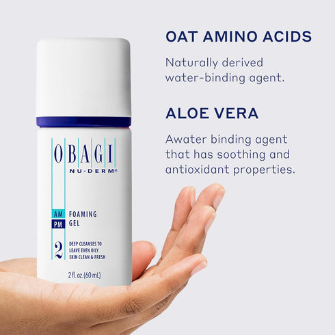 Obagi Nu-Derm Foaming Gel – Gel-Based Cleanser for Sensitive, Normal to Oily Skin