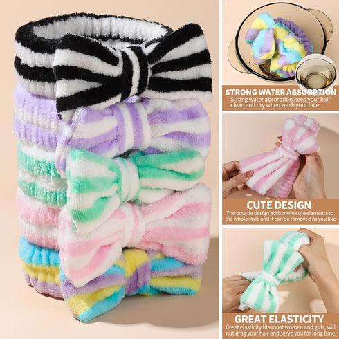 Teenitor Makeup Headband, Spa Headband for Girls, Fluffy Bow Headbands for Washing Face & Skincare