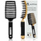 HIPPIH 2 Pack Boar Bristle Hair Brush, Wet & Dry No Pull Curved Vented Detangler for Kids & Men