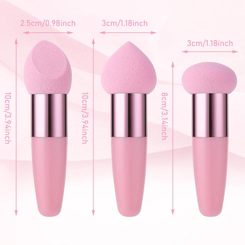 Sibba 3 PCS Makeup Sponges, Foundation Beauty Blender, Wet and Dry Applicator, Cosmetic Concealer Face Brush