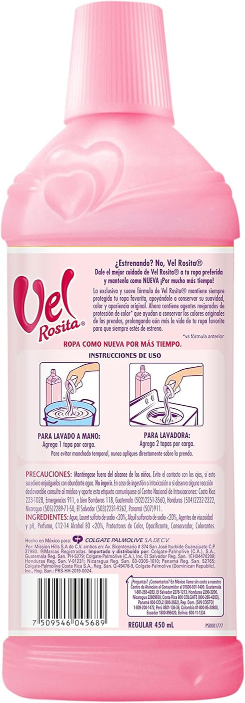 Vel Rosita 450 ml Detergente Liquido para Ropa Delicada