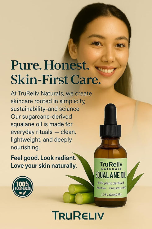Squalane 100% Pure Plant Derived Face Oil 2 Fl Oz, All Natural Hydrating Moisturizer for Skin, Body, Hair