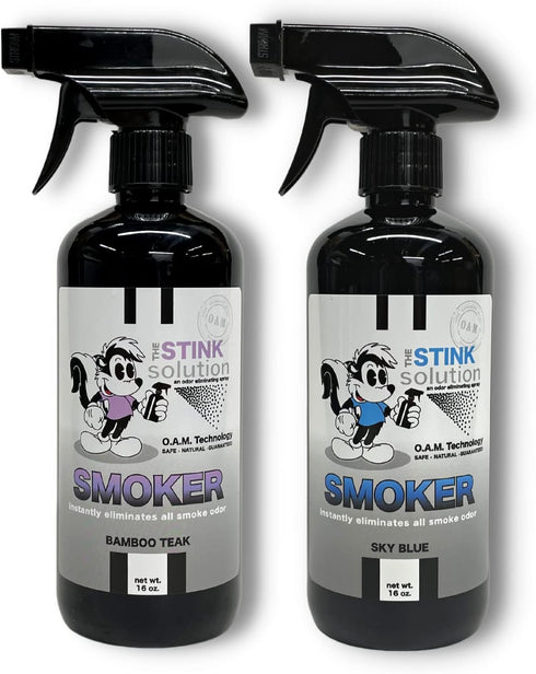 Smokers Odor Eliminating Spray - Removes Smoke Odors, Long-Lasting Odor Removal - Bamboo Teak and Sky Blue Scent