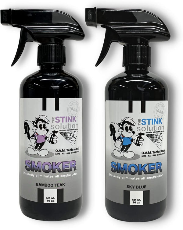 Smokers Odor Eliminating Spray - Removes Smoke Odors, Long-Lasting Odor Removal - Bamboo Teak and Sky Blue Scent